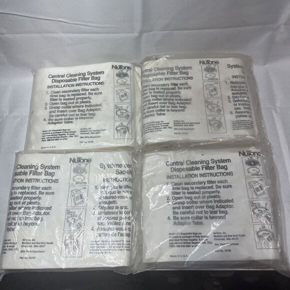 Lot of Nutone Central Vacuum Bags 3 bags per Pack Part No. 44186 Bundle - Picture 2 of 8